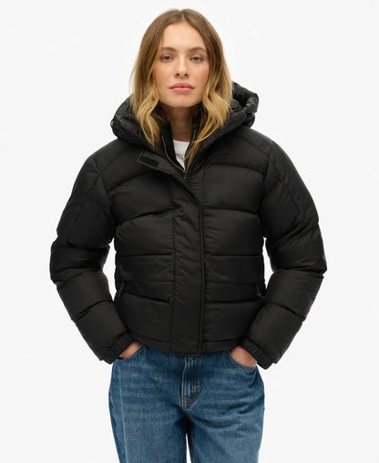 Black Puffer Jacket with Hood