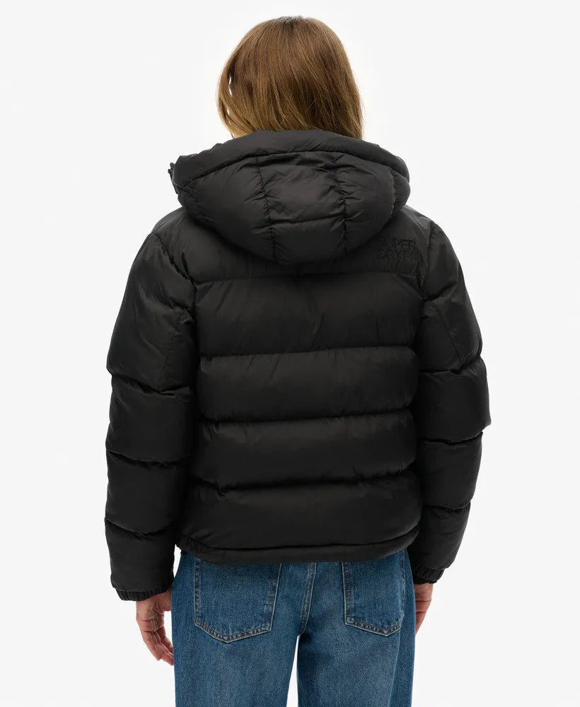 Black Puffer Jacket with Hood