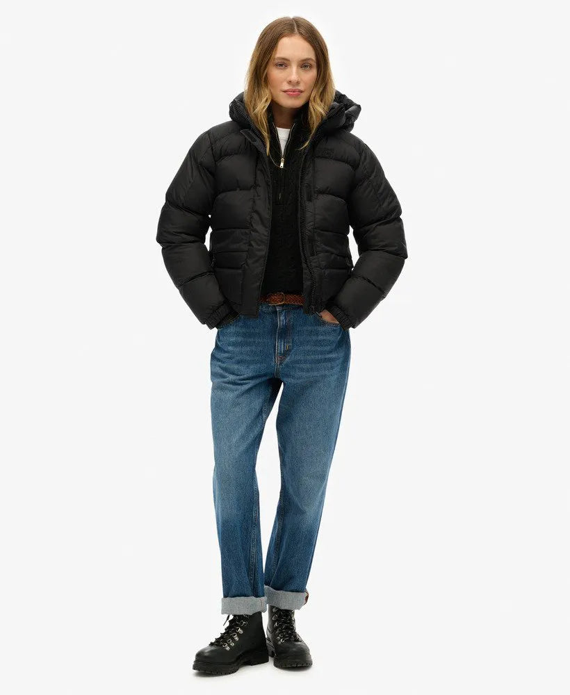 Black Puffer Jacket with Hood