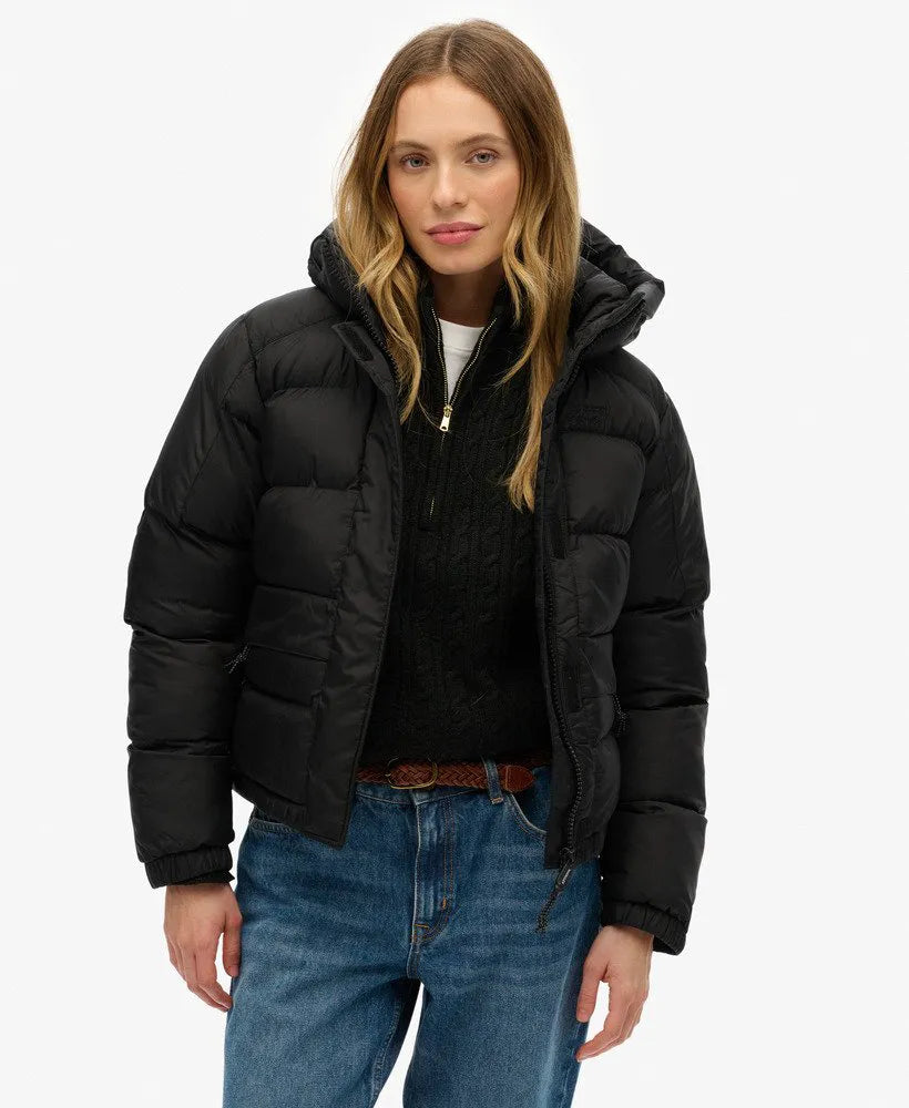 Black Puffer Jacket with Hood