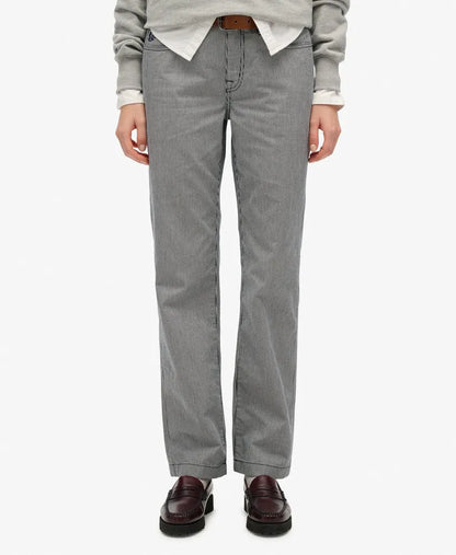 Mid Rise Straight Stripe Pants