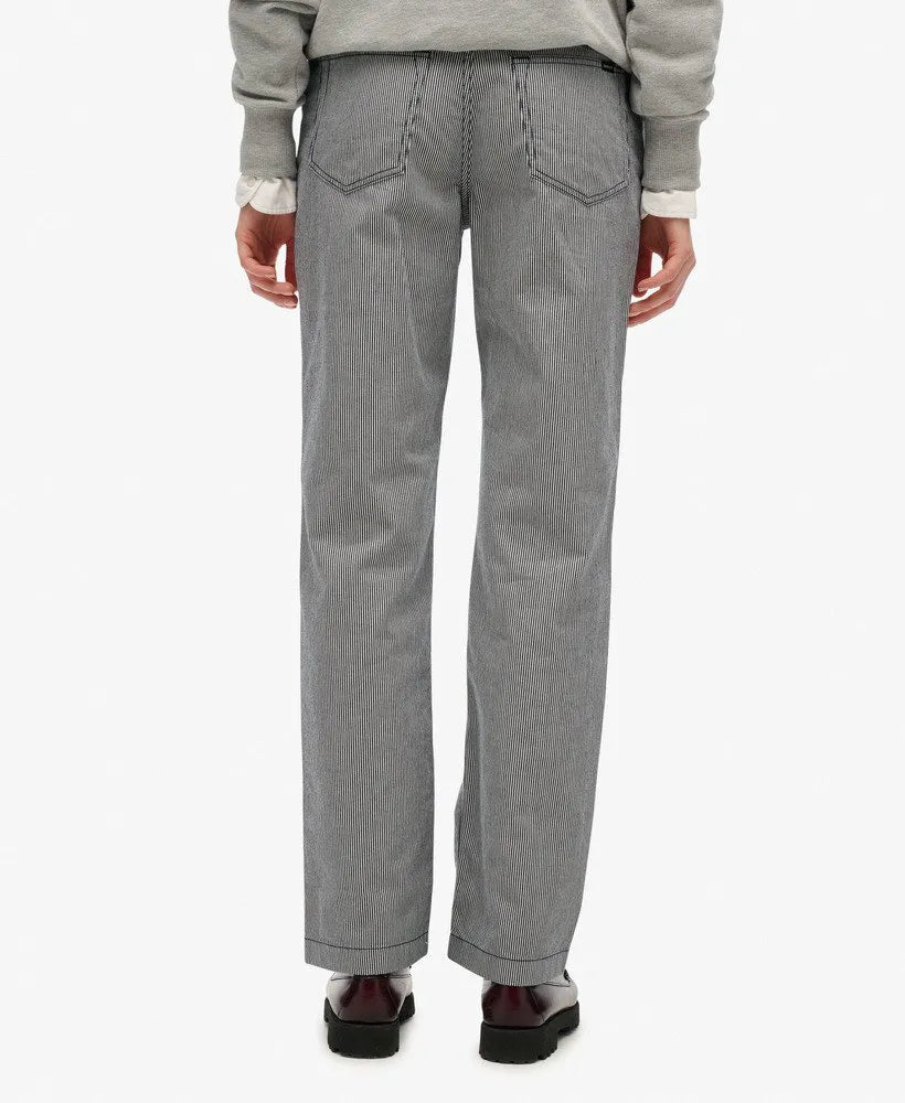 Mid Rise Straight Stripe Pants