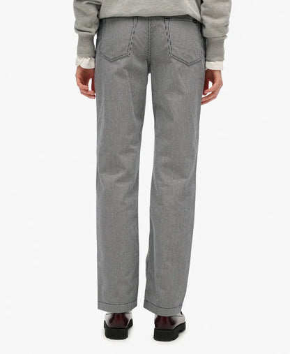 Mid Rise Straight Stripe Pants