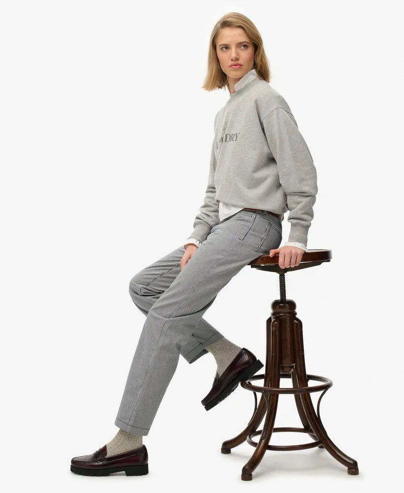 Mid Rise Straight Stripe Pants