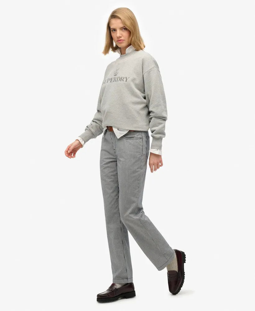 Mid Rise Straight Stripe Pants