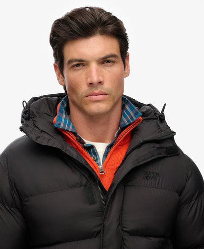 Black Puffer Jacket with Hood