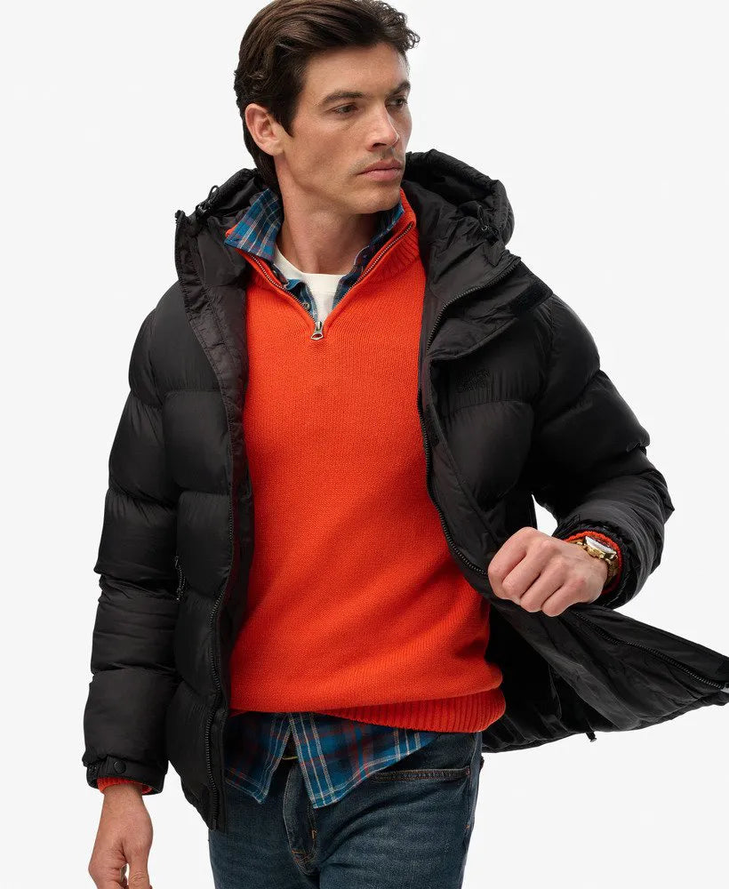 Black Puffer Jacket with Hood