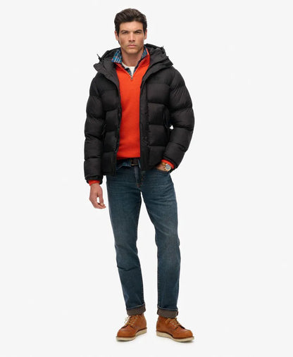 Black Puffer Jacket with Hood