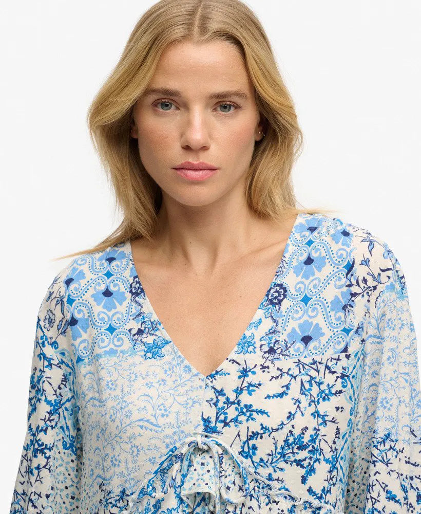 Woven Tiered Mini Dress