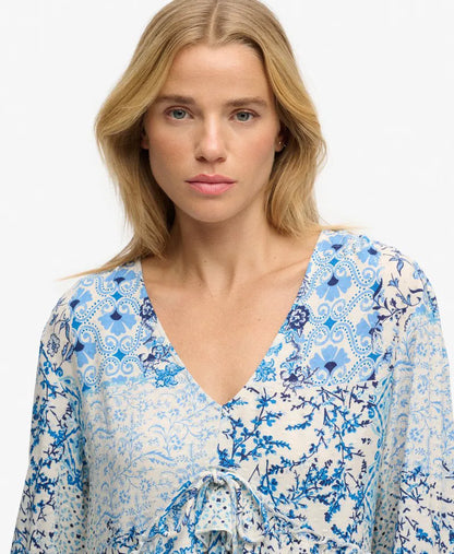 Woven Tiered Mini Dress
