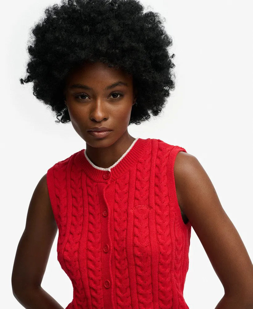 Cable Button Down Tank Top