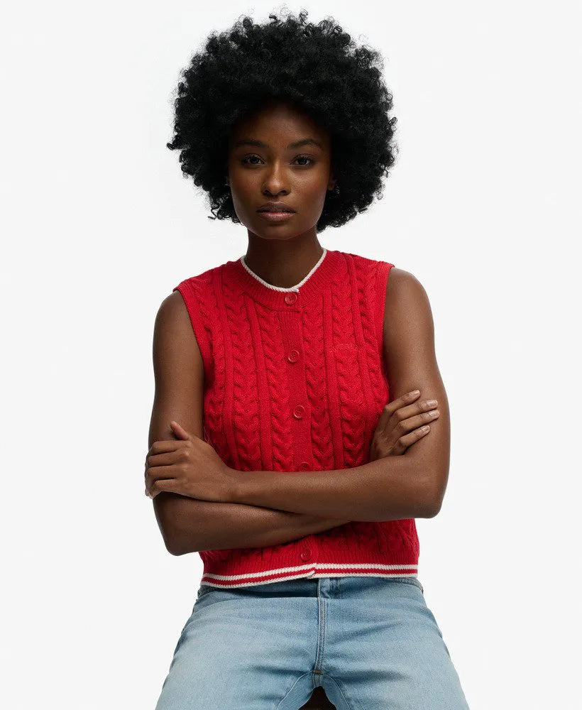 Cable Button Down Tank Top