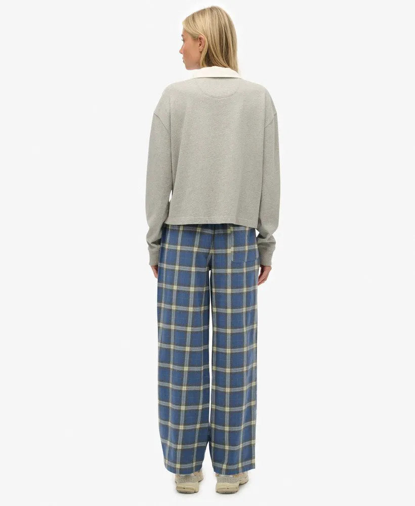 Navy/Green Check