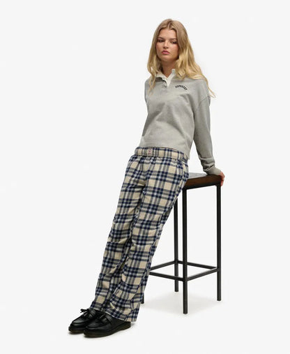Cream/Navy Check