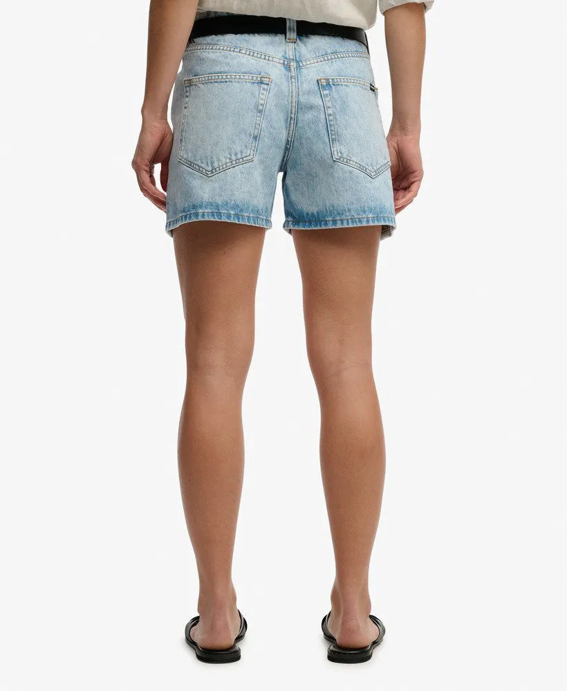 Mid Rise Denim Shorts