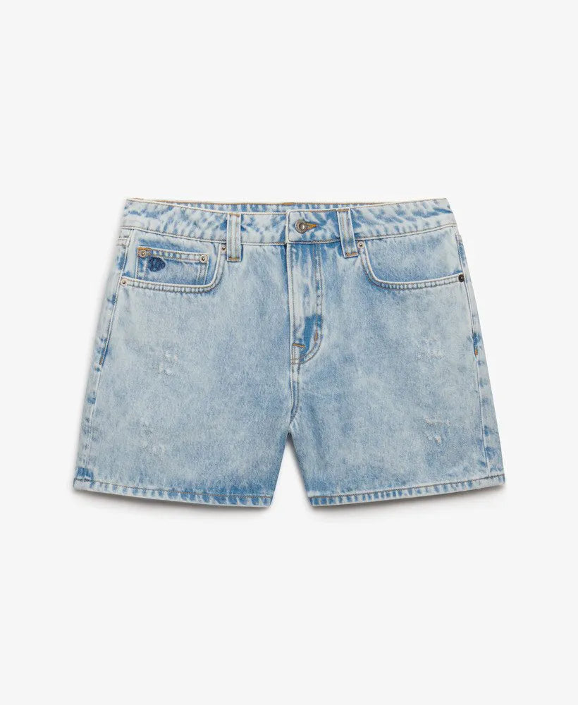 Mid Rise Denim Shorts