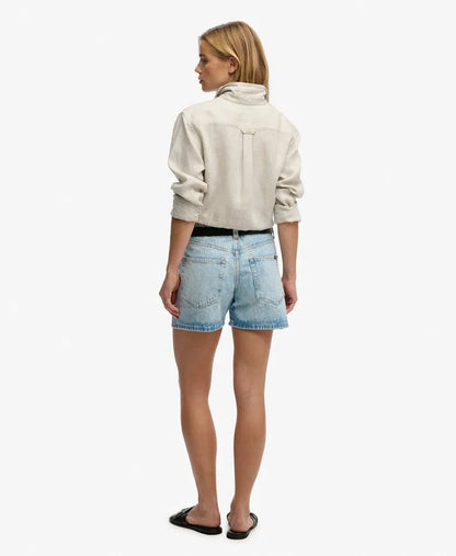 Mid Rise Denim Shorts
