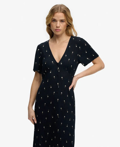 Carnation Navy Ditsy Stripe