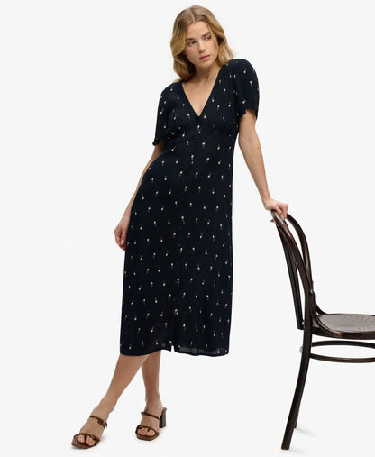 Carnation Navy Ditsy Stripe