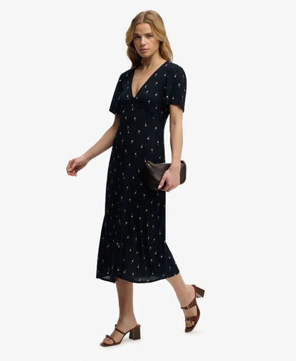Carnation Navy Ditsy Stripe