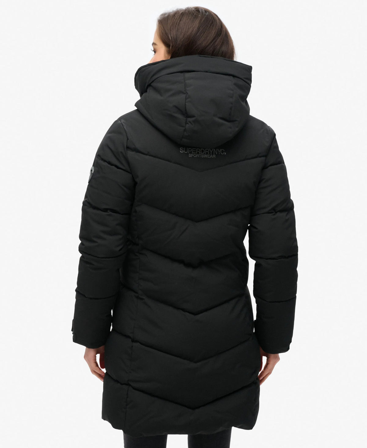 City Chevron Padded Parka Coat
