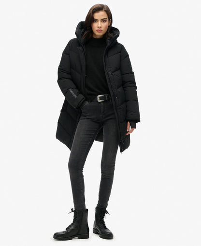 City Chevron Padded Parka Coat