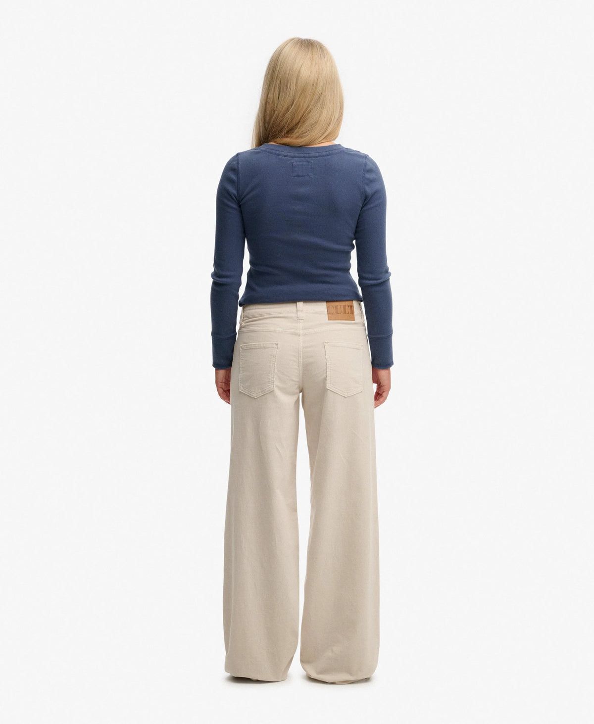 Mid Waist Baggy Mini Cord Pants