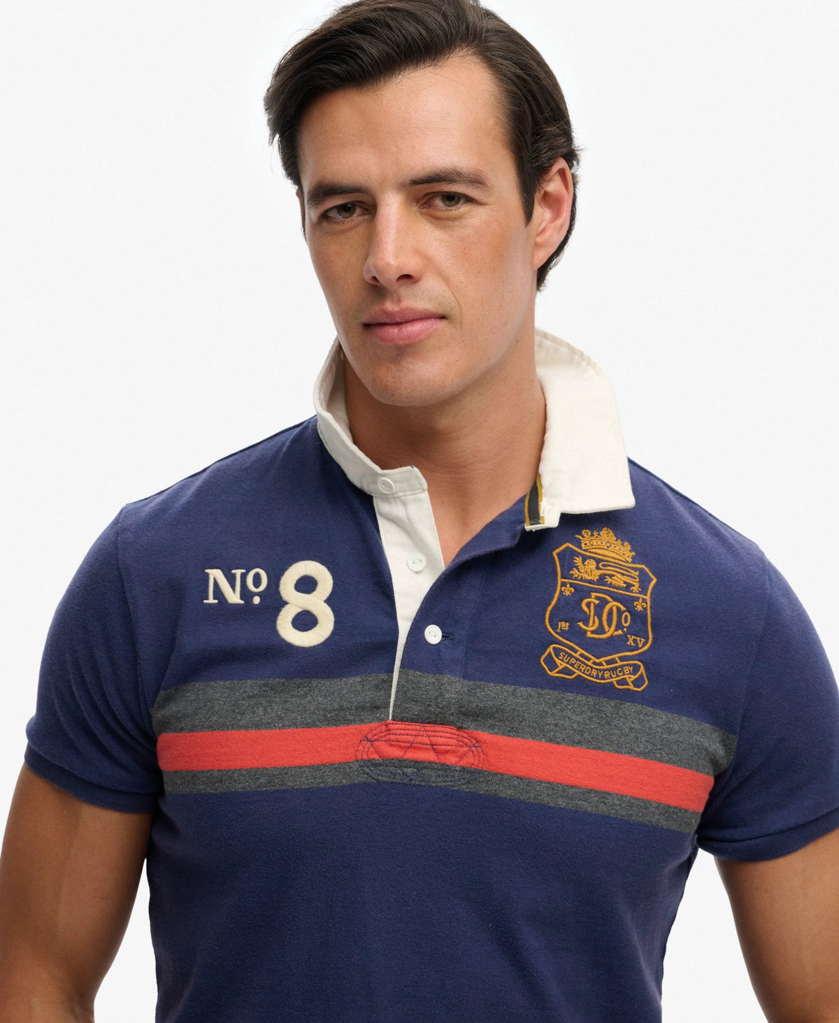 Navy/Orange Chest Band Stripe