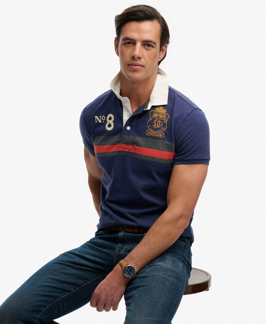 Navy/Orange Chest Band Stripe