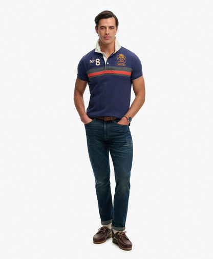 Navy/Orange Chest Band Stripe