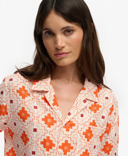 Sashiko Tile Orange