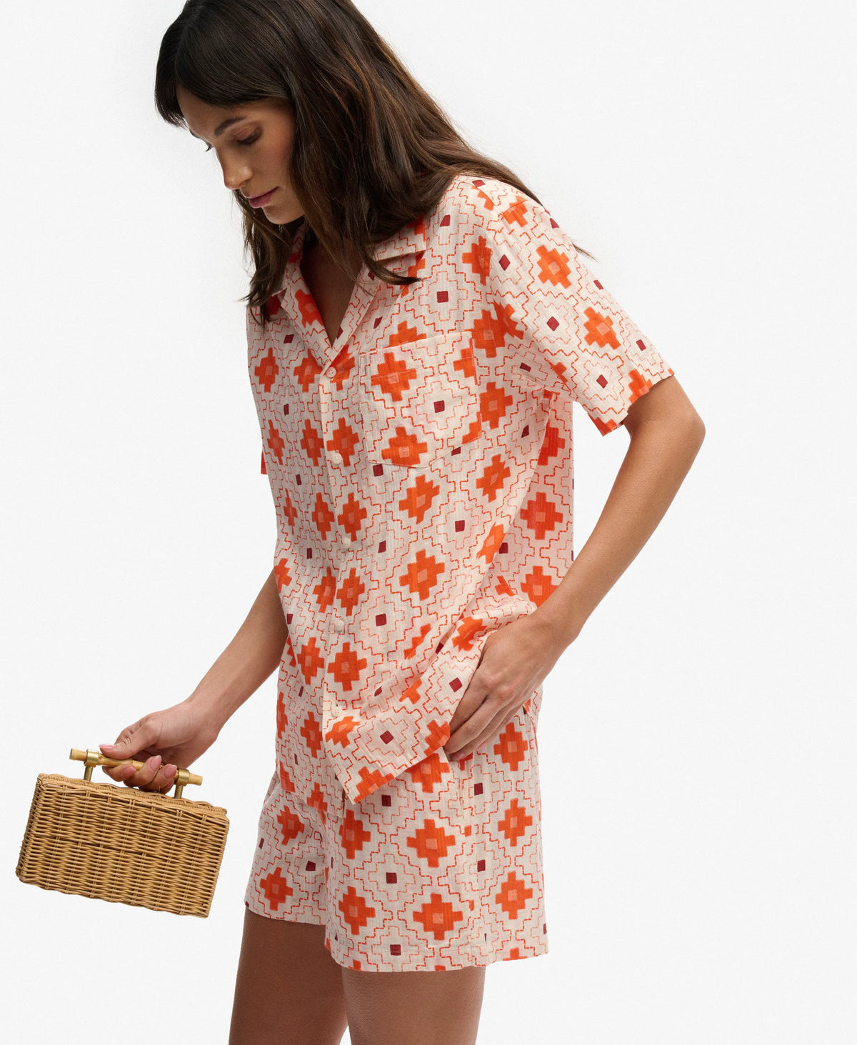 Sashiko Tile Orange