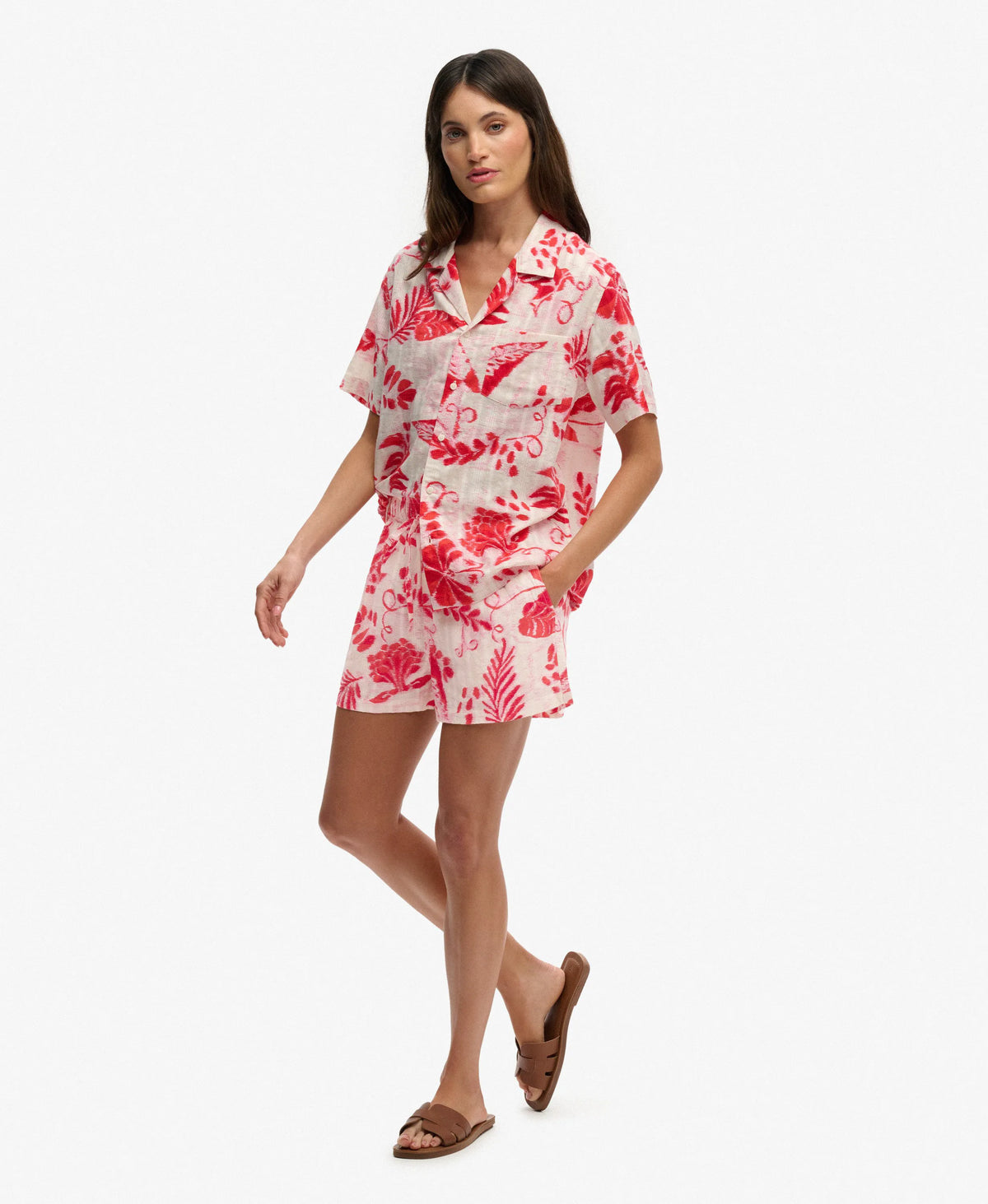 Ikat Floral Red