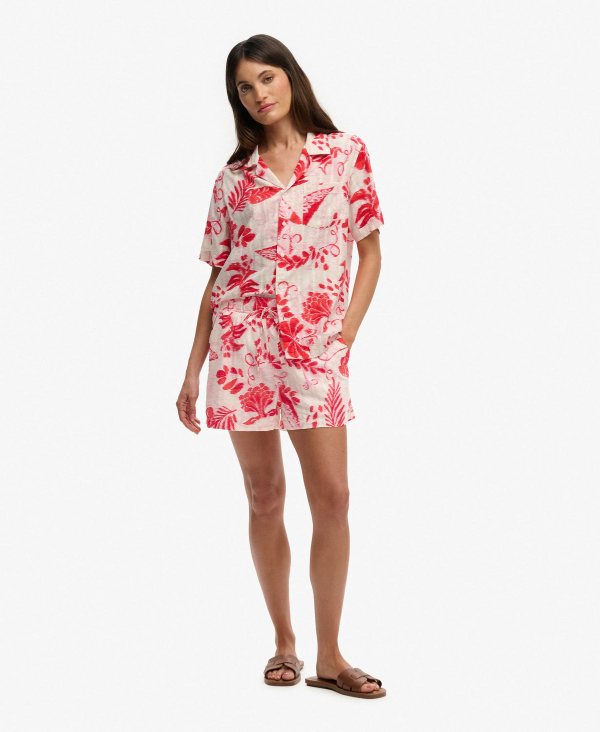 Ikat Floral Red