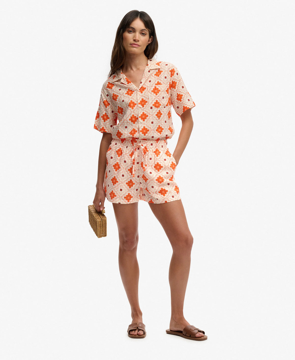 Sashiko Tile Orange