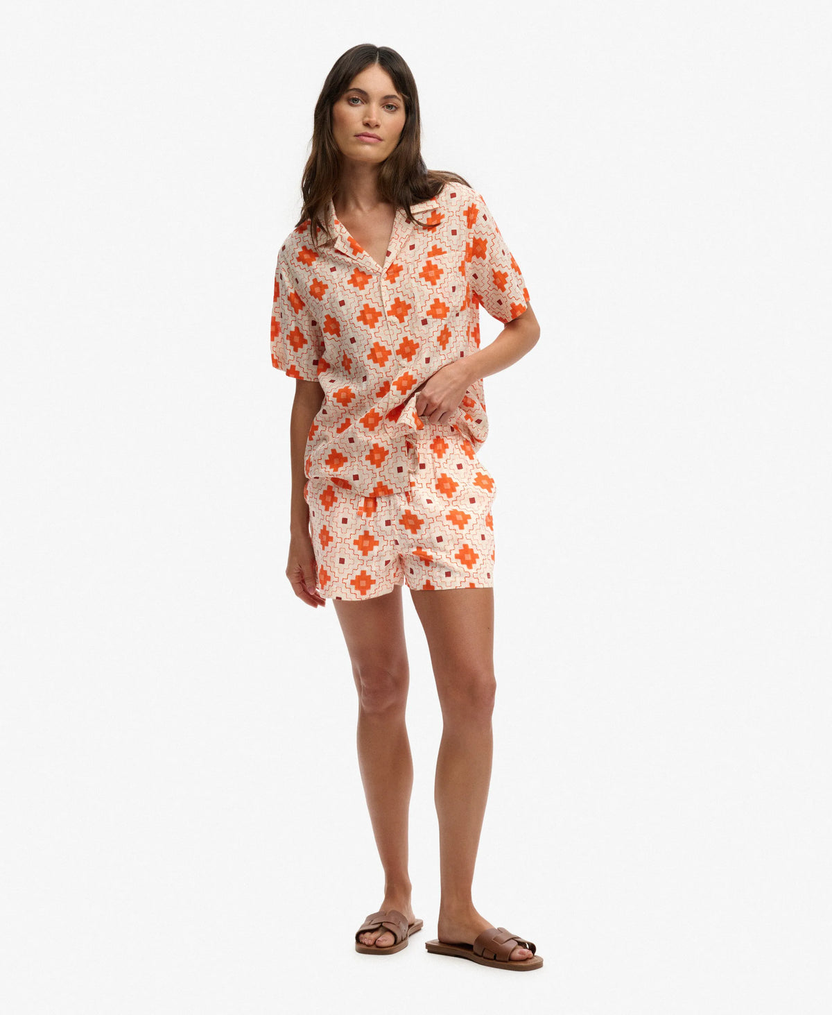 Sashiko Tile Orange