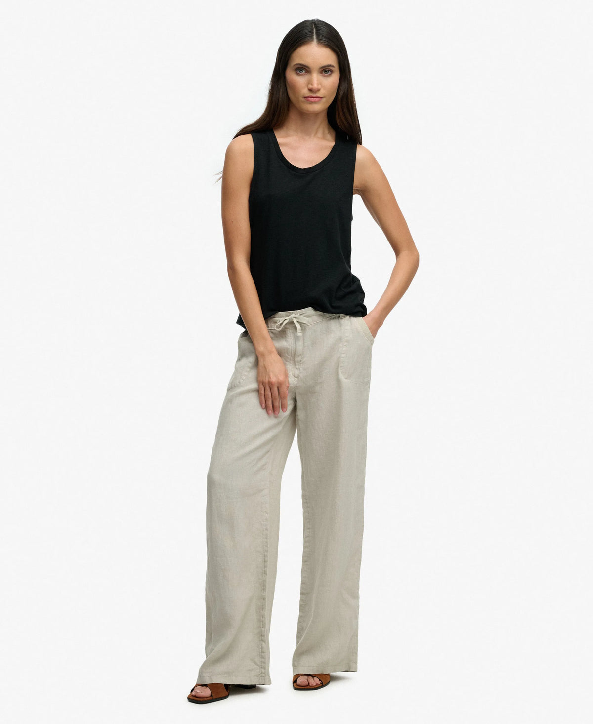 Linen Low Rise Pants