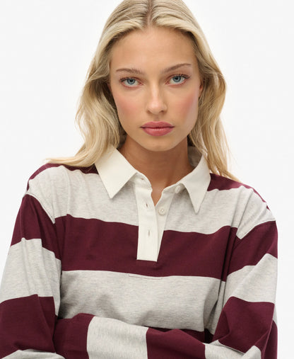 Glacier Grey Marl/Port Red Stripe
