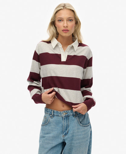 Glacier Grey Marl/Port Red Stripe