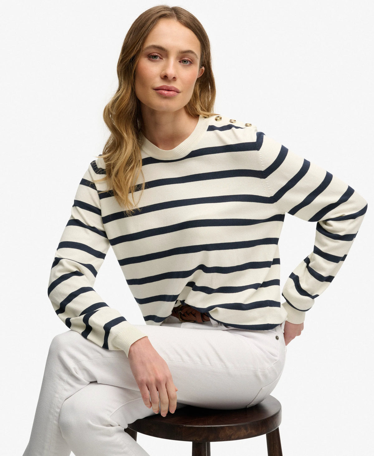 Cream Richest Navy Stripe