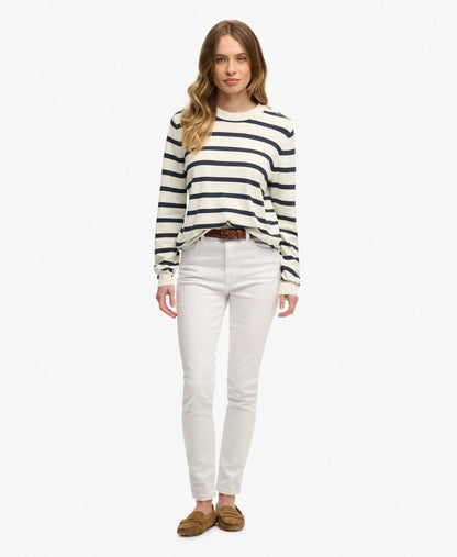 Cream Richest Navy Stripe