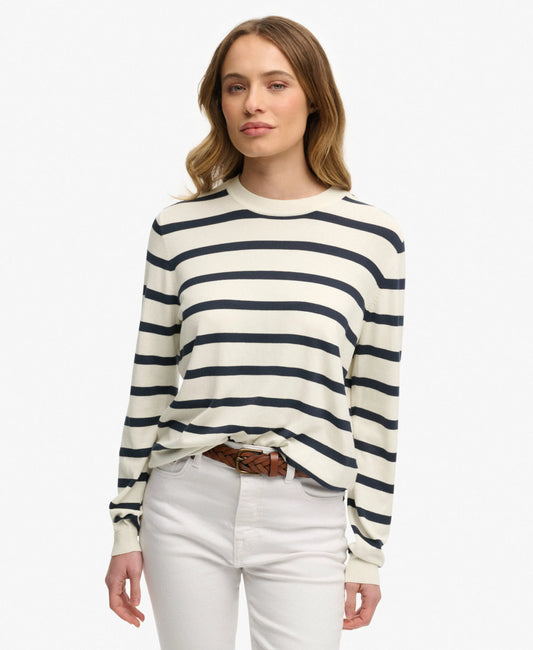 Cream Richest Navy Stripe