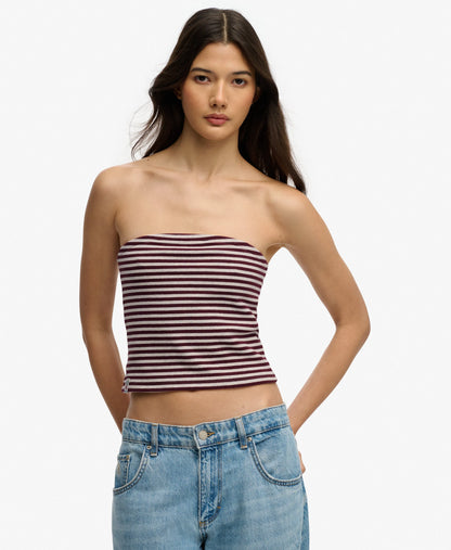 Athletic Essentials Stripe Jersey Bandeau Top