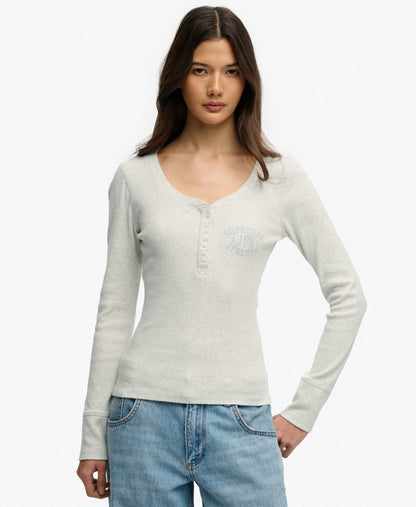 Athletic Button Down Long Sleeve Top