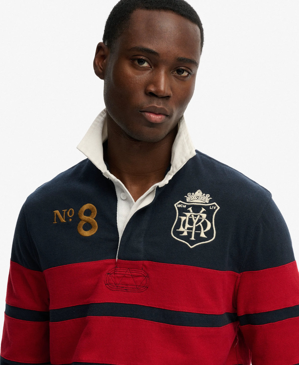 Navy/Red Chest Band Stripe