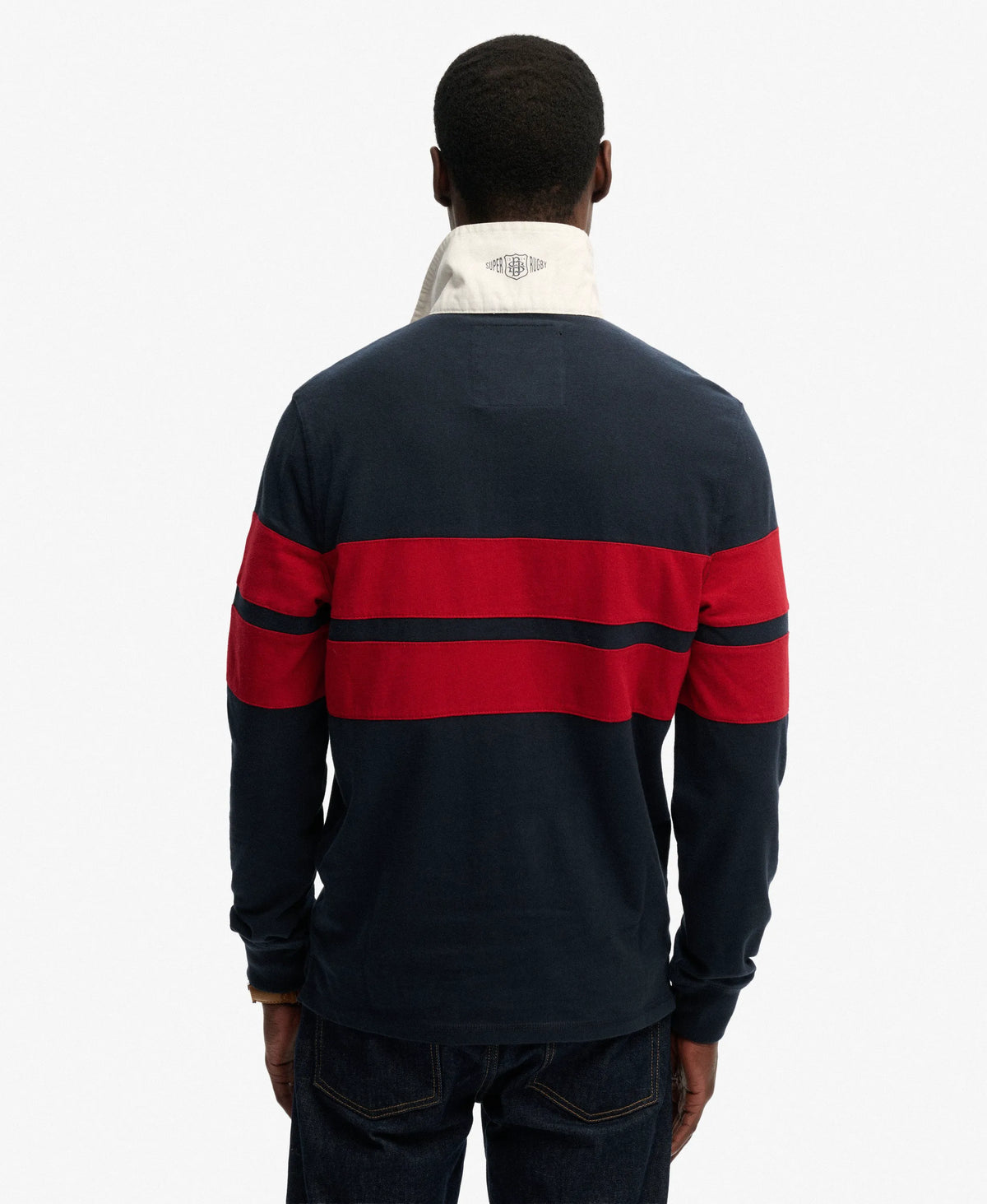 Navy/Red Chest Band Stripe