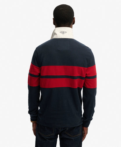 Navy/Red Chest Band Stripe