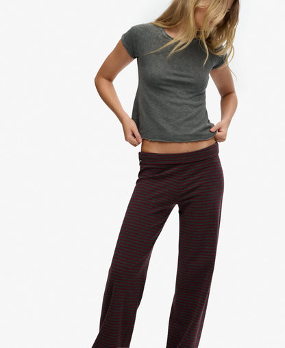 Port Red/Charcoal Stripe