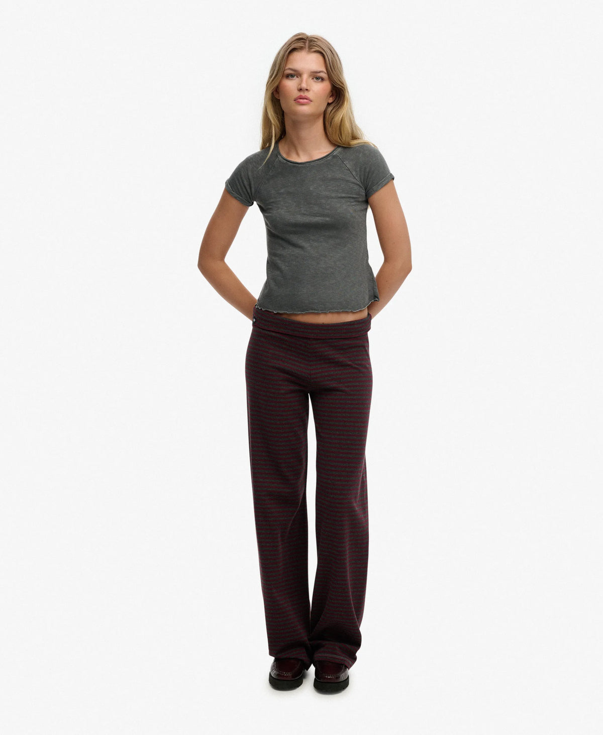 Port Red/Charcoal Stripe