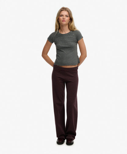 Port Red/Charcoal Stripe